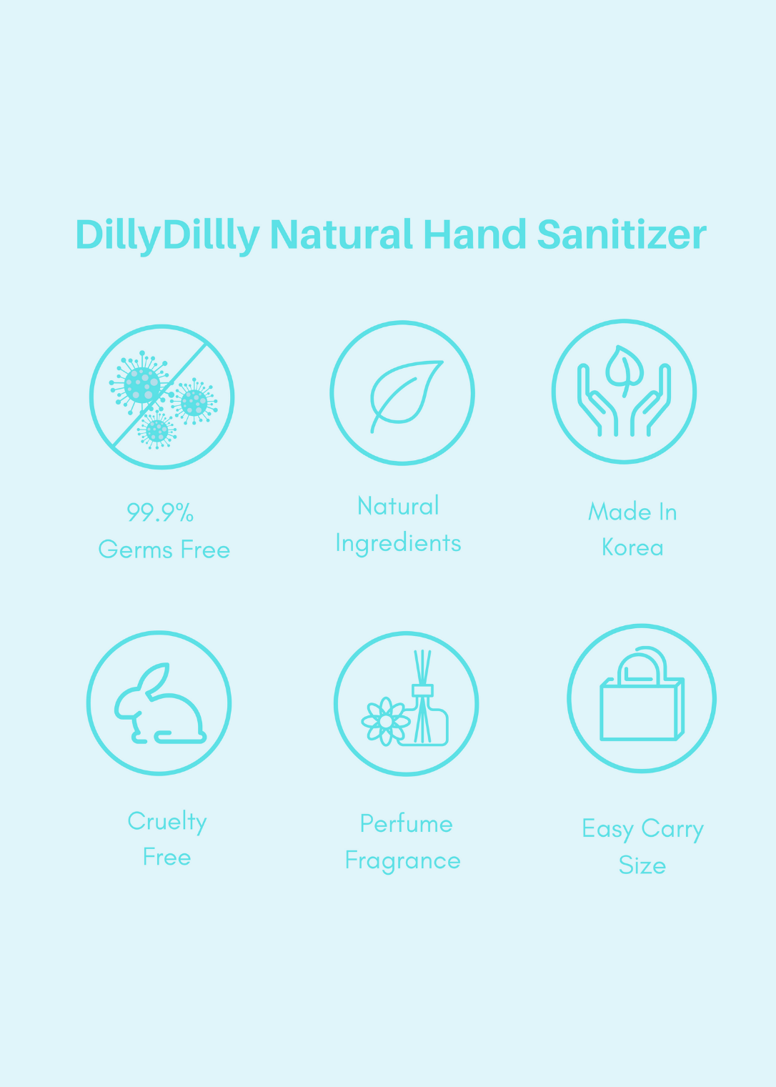 DillyDilly Moisturizing Fressia Scent Hand Sanitizer Tube Gel, 50ml